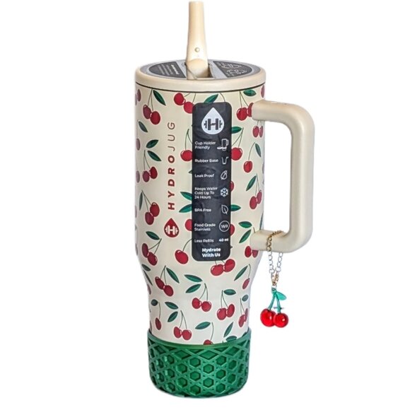 🍒 LIMITED EDITION "Cherry" HydroJug 40oz Traveler with Accessories NWT - Picture 1 of 9